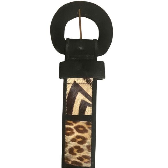 Vintage Cowhide Animal Print Belt - Picture 12 of 16